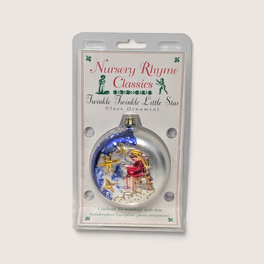 Vintage Bronson Nursery Rhyme Classics Glass Christmas Ornament